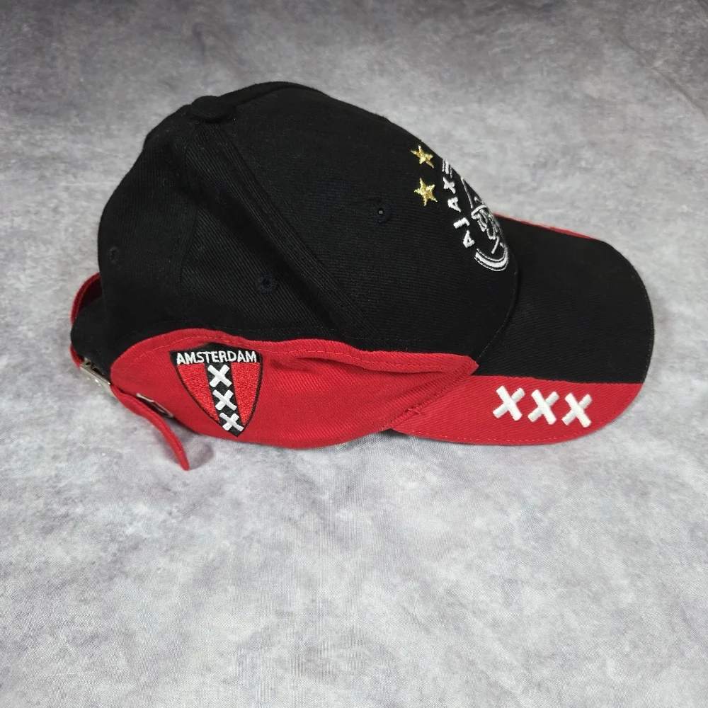 Ajax Amsterdam Soccer Unisex Black & Red Baseball Cap One Size Adjustable